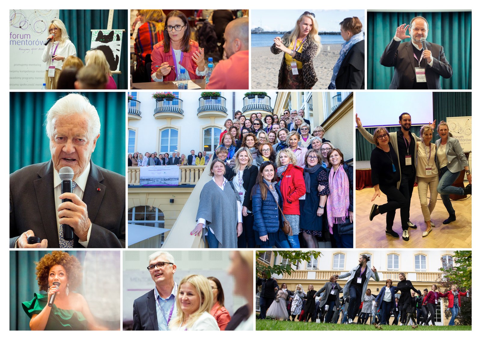 Kolaż zdjęć z trzeciego Mentoring Weekendu